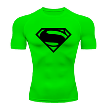 Camisa Compressão Proteção Uv 50+ Estampada Tecido Gelado Segunda Pele Manga Curta Super Man Super Homem Rash Guard
