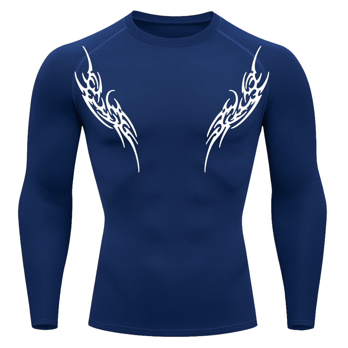 Camiseta Longa Compressão Proteção UV Cyber Tribal Dois New Stile Rash Guard