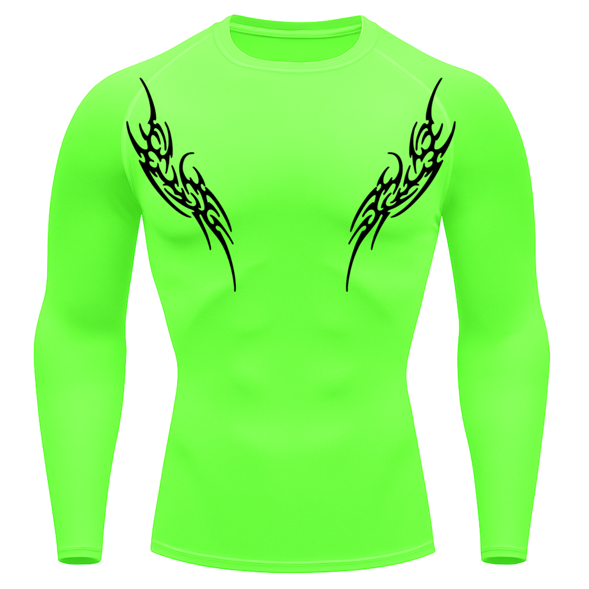 Camiseta Longa Compressão Proteção UV Cyber Tribal Dois New Stile Rash Guard