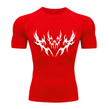 Camiseta Curta Compressão Proteção UV Cyber Tribal Vetorial Frente