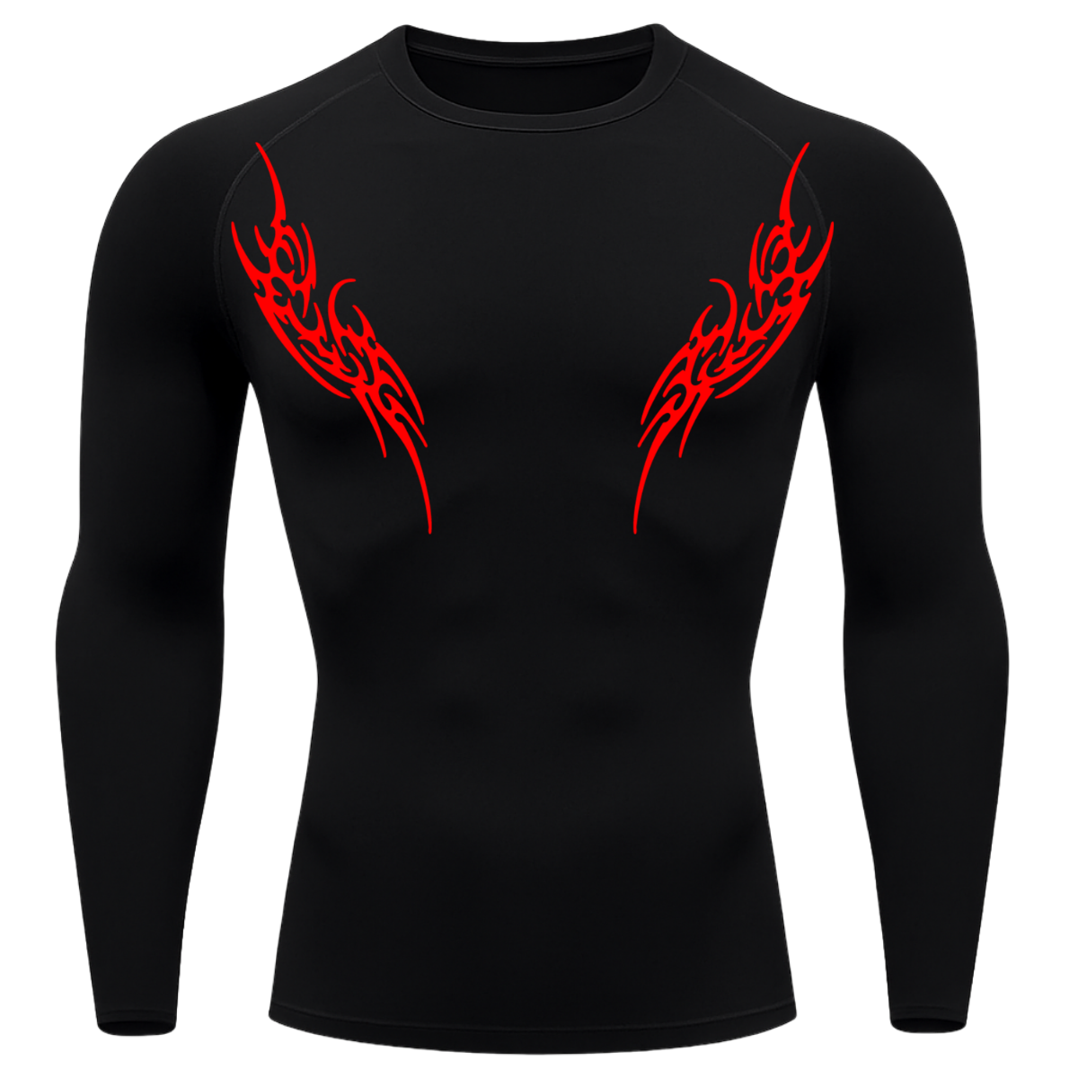 Camiseta Longa Compressão Proteção UV Cyber Tribal Dois New Stile Rash Guard