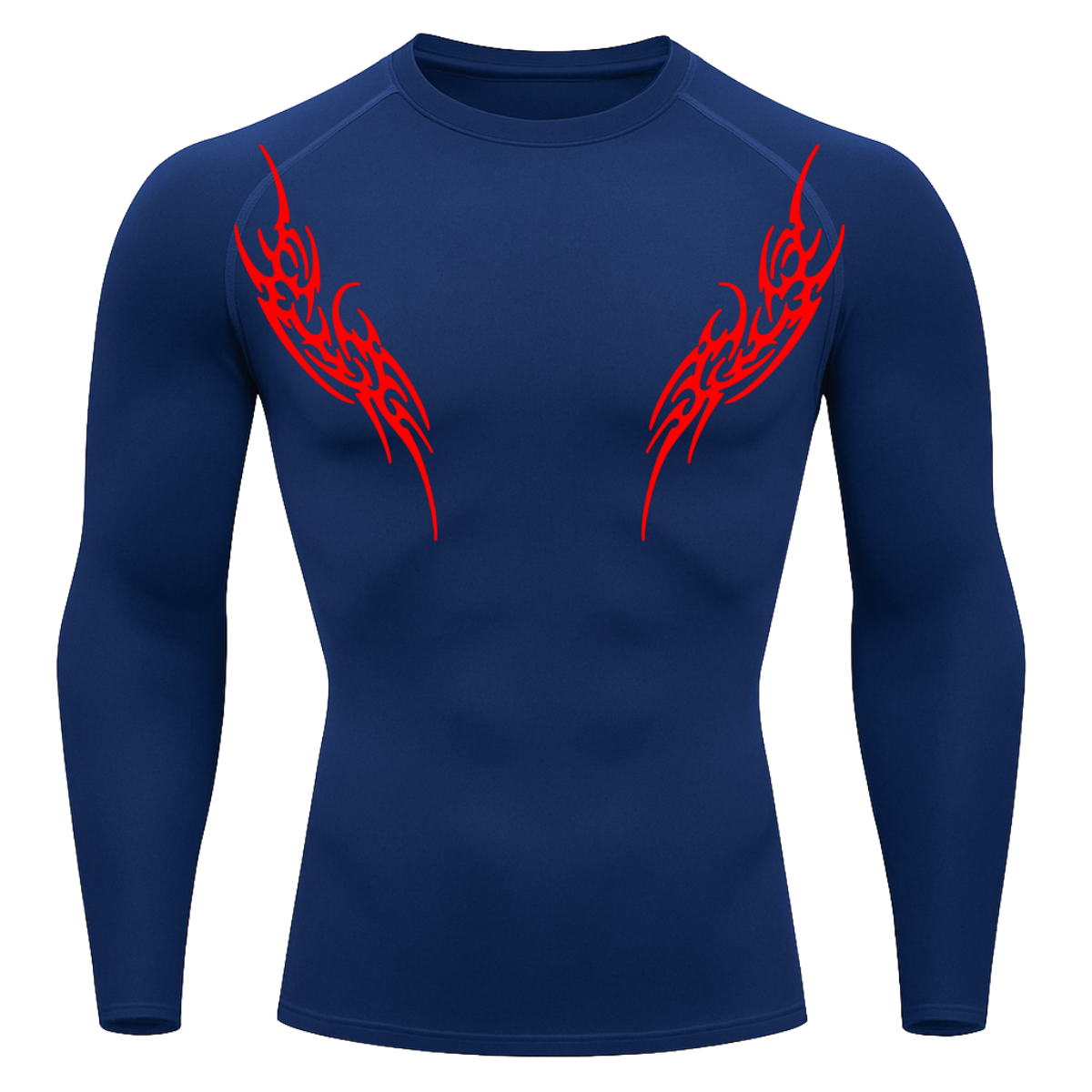 Camiseta Longa Compressão Proteção UV Cyber Tribal Dois New Stile Rash Guard