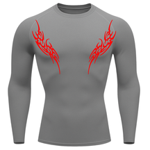 Camiseta Longa Compressão Proteção UV Cyber Tribal Dois New Stile Rash Guard