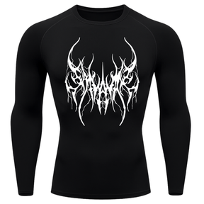 Camiseta Longa Compressão Proteção UV Cyber Tribal Save Me Rash Guard