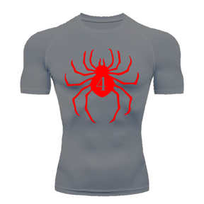Camisa Compressão Proteção Uv 50+ Estampada Tecido Gelado Segunda Pele Manga Curta Aranha Hisoka Rash Guard