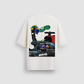 Camiseta Oversized Lewis Hamilton Brasil Premium Tecido 20.1 - Formula 1 - 14