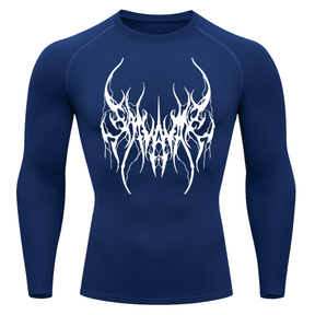 Camiseta Longa Compressão Proteção UV Cyber Tribal Save Me Rash Guard