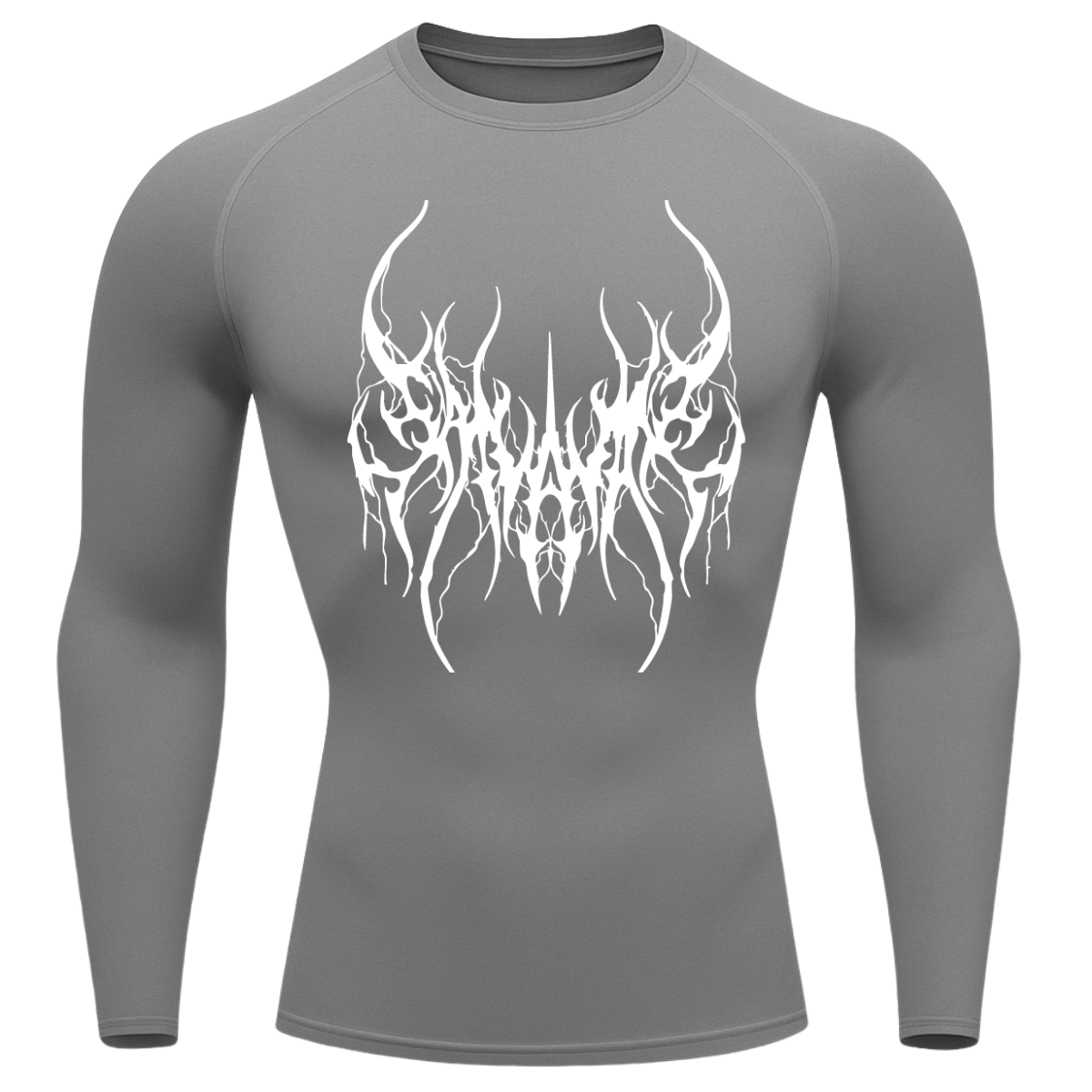 Camiseta Longa Compressão Proteção UV Cyber Tribal Save Me Rash Guard