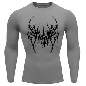 Camiseta Longa Compressão Proteção UV Cyber Tribal Save Me Rash Guard