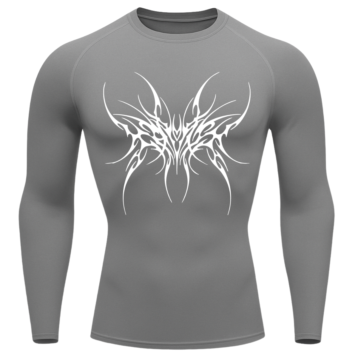 Camiseta Longa Compressão Proteção UV Cyber Tribal Cybersigilism Rash Guard