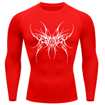 Camiseta Longa Compressão Proteção UV Cyber Tribal Cybersigilism Rash Guard