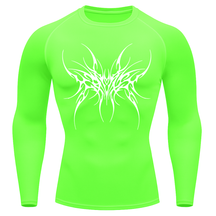 Camiseta Longa Compressão Proteção UV Cyber Tribal Cybersigilism Rash Guard