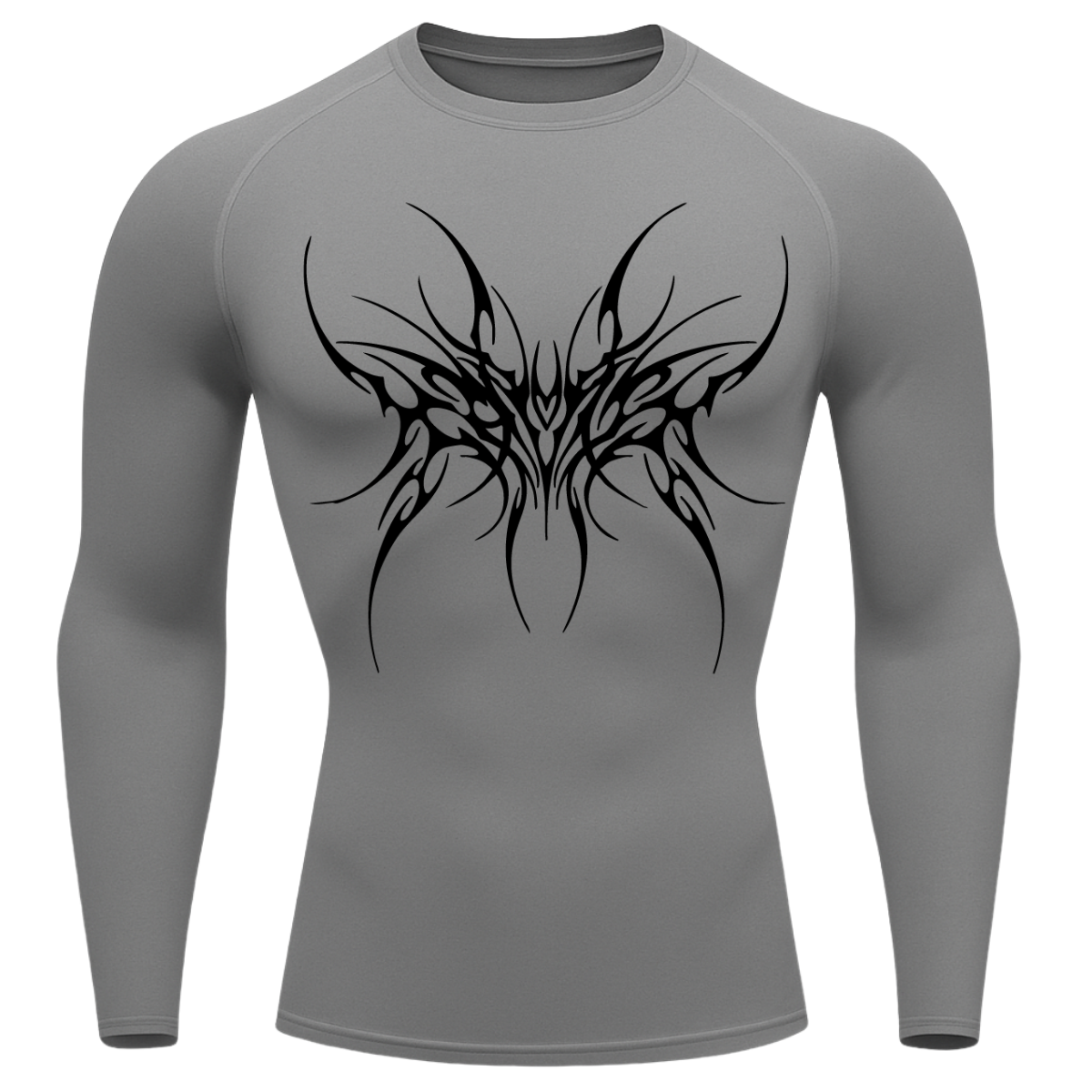 Camiseta Longa Compressão Proteção UV Cyber Tribal Cybersigilism Rash Guard