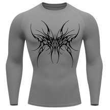 Camiseta Longa Compressão Proteção UV Cyber Tribal Cybersigilism Rash Guard