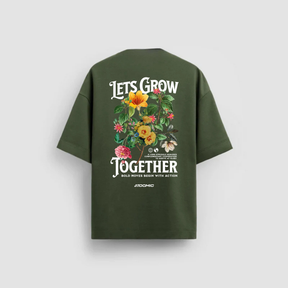 FLOWER 04 - Camisa Masculina Oversized Premium 20.1 LETS GROW TOGETHER