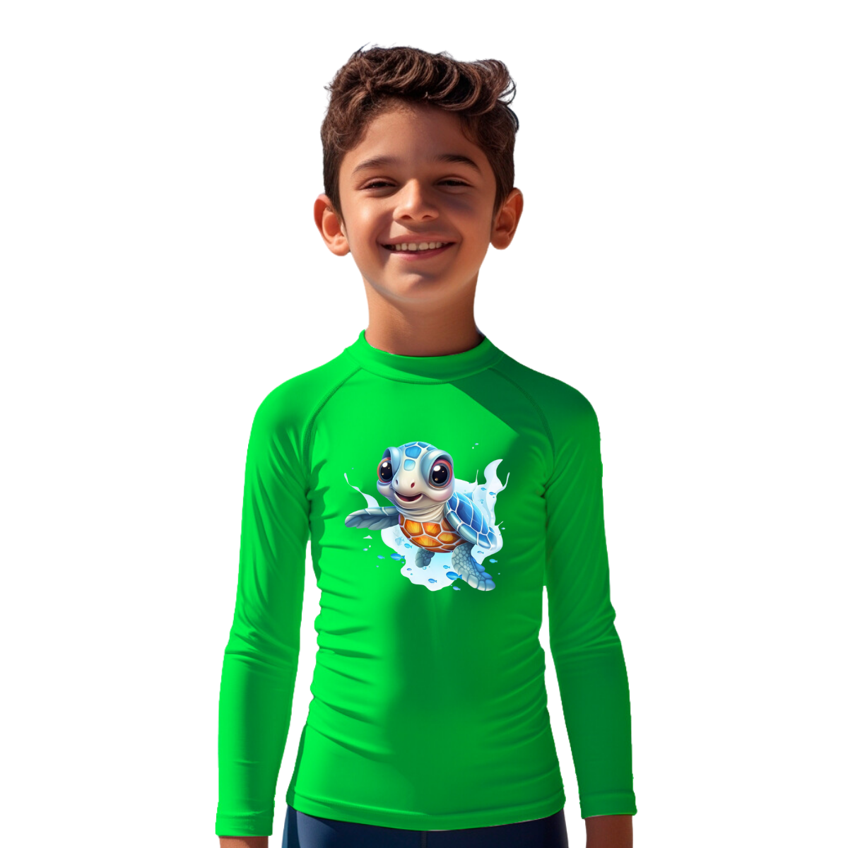 Camiseta Tartaruga Fofa Nadando Térmica Juvenil Infantil Proteção Solar Uv 50+ Estampada - 14