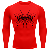 Camiseta Longa Compressão Proteção UV Cyber Tribal Cybersigilism Rash Guard