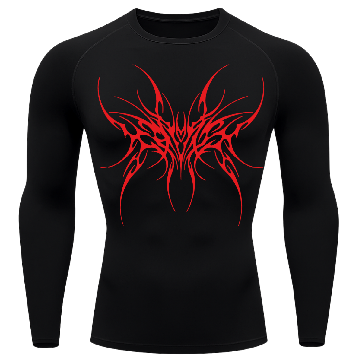 Camiseta Longa Compressão Proteção UV Cyber Tribal Cybersigilism Rash Guard
