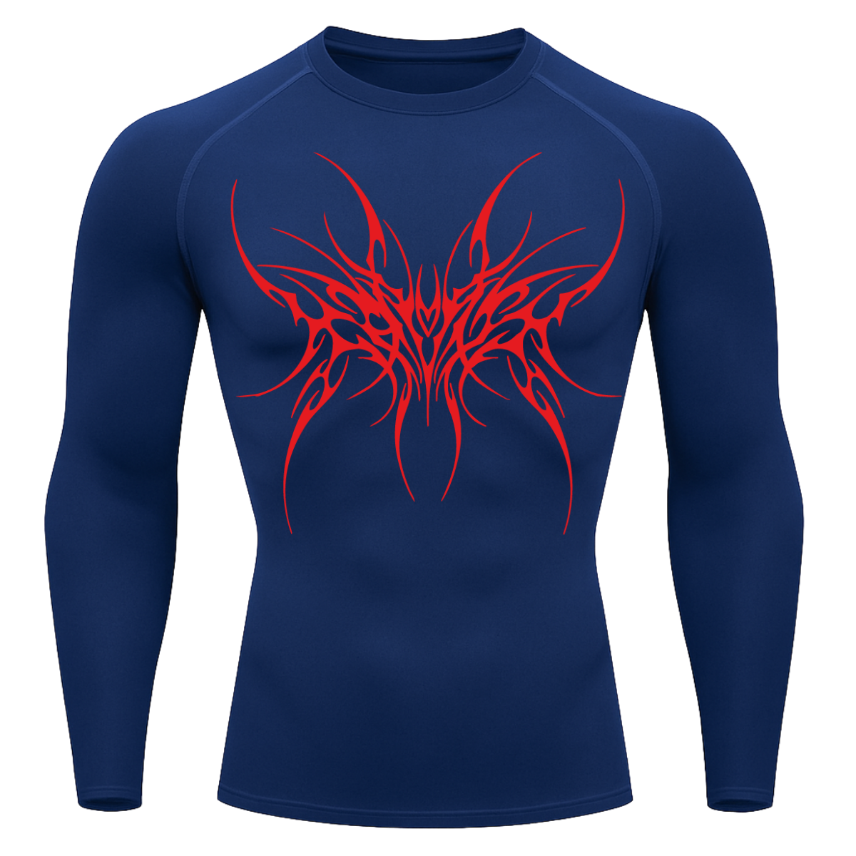 Camiseta Longa Compressão Proteção UV Cyber Tribal Cybersigilism Rash Guard