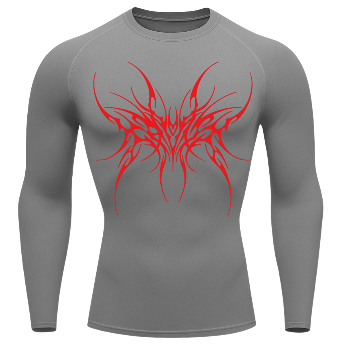 Camiseta Longa Compressão Proteção UV Cyber Tribal Cybersigilism Rash Guard