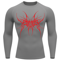 Camiseta Longa Compressão Proteção UV Cyber Tribal Cybersigilism Rash Guard