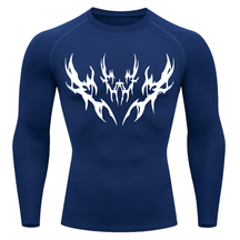 Camiseta Longa Compressão Proteção UV Cyber Tribal Vetorial Rash Guard