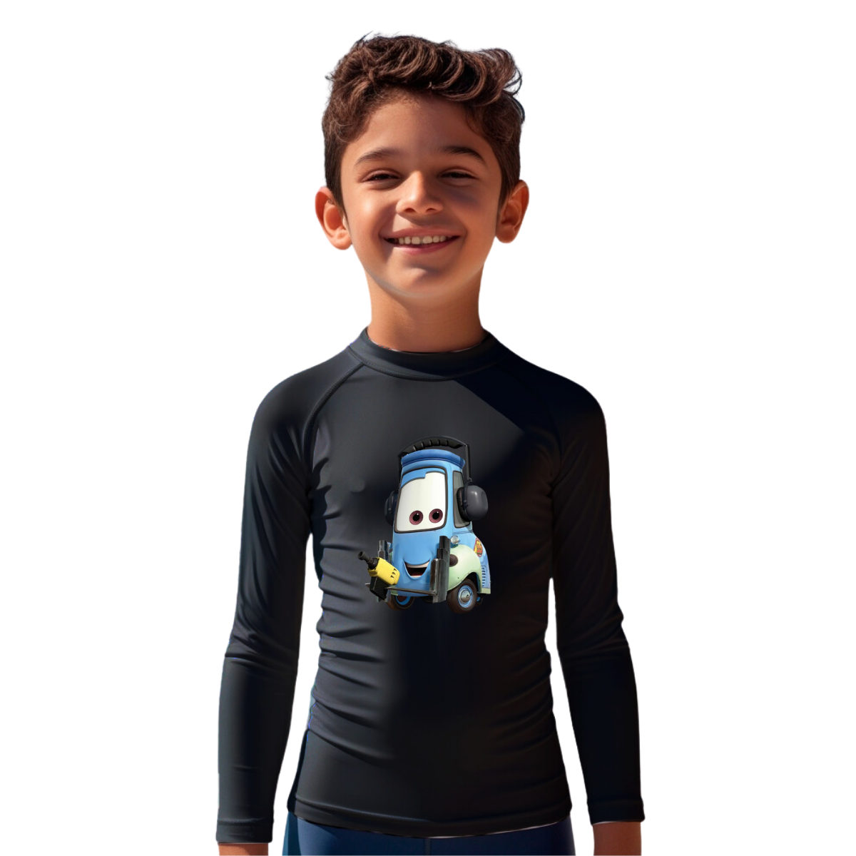 Camiseta Relâmpago Macqueen Pitstop Guido  Térmica Juvenil Infantil Proteção Solar Uv 50+ Estampada - 15