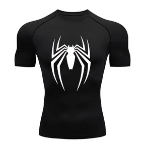 Camisa Compressão Proteção Uv 50+ Estampada Tecido Gelado Segunda Pele Manga Curta Aranha Venom