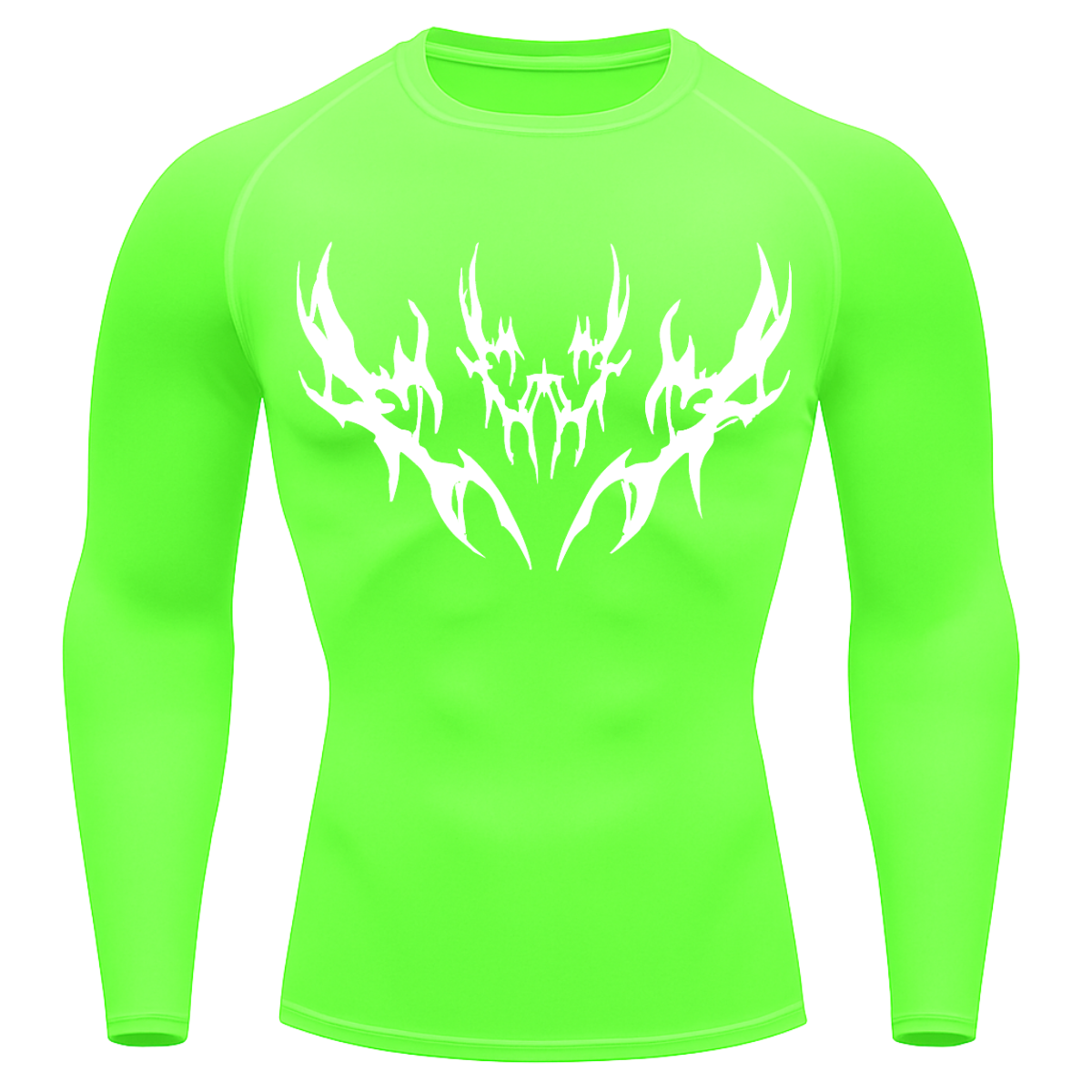 Camiseta Longa Compressão Proteção UV Cyber Tribal Vetorial Rash Guard