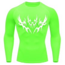 Camiseta Longa Compressão Proteção UV Cyber Tribal Vetorial Rash Guard