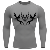 Camiseta Longa Compressão Proteção UV Cyber Tribal Vetorial Rash Guard