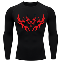 Camiseta Longa Compressão Proteção UV Cyber Tribal Vetorial Rash Guard