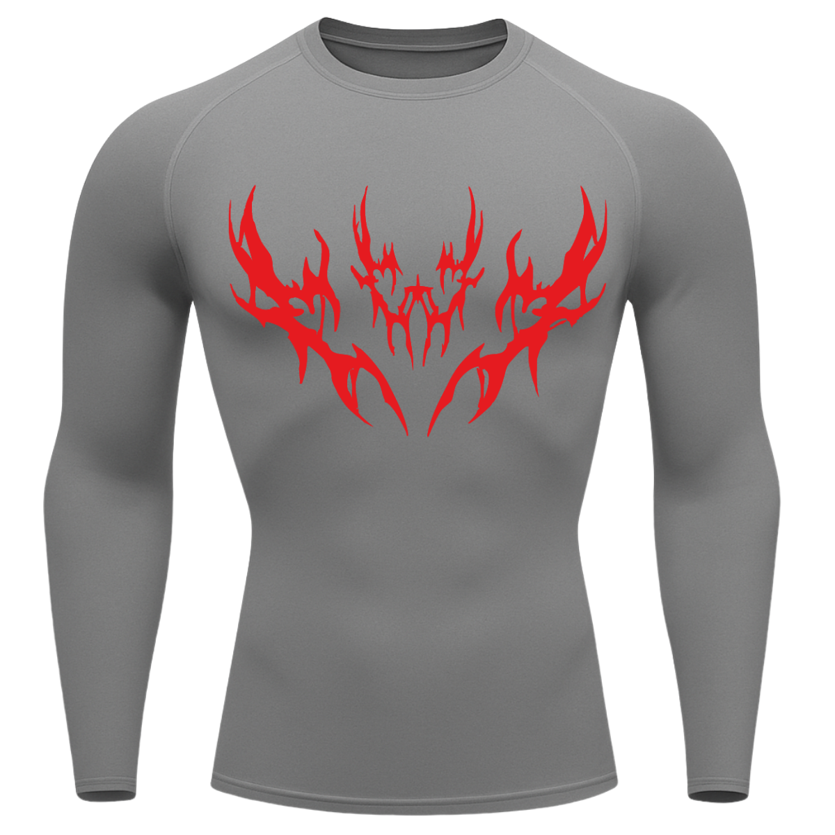 Camiseta Longa Compressão Proteção UV Cyber Tribal Vetorial Rash Guard