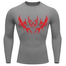 Camiseta Longa Compressão Proteção UV Cyber Tribal Vetorial Rash Guard