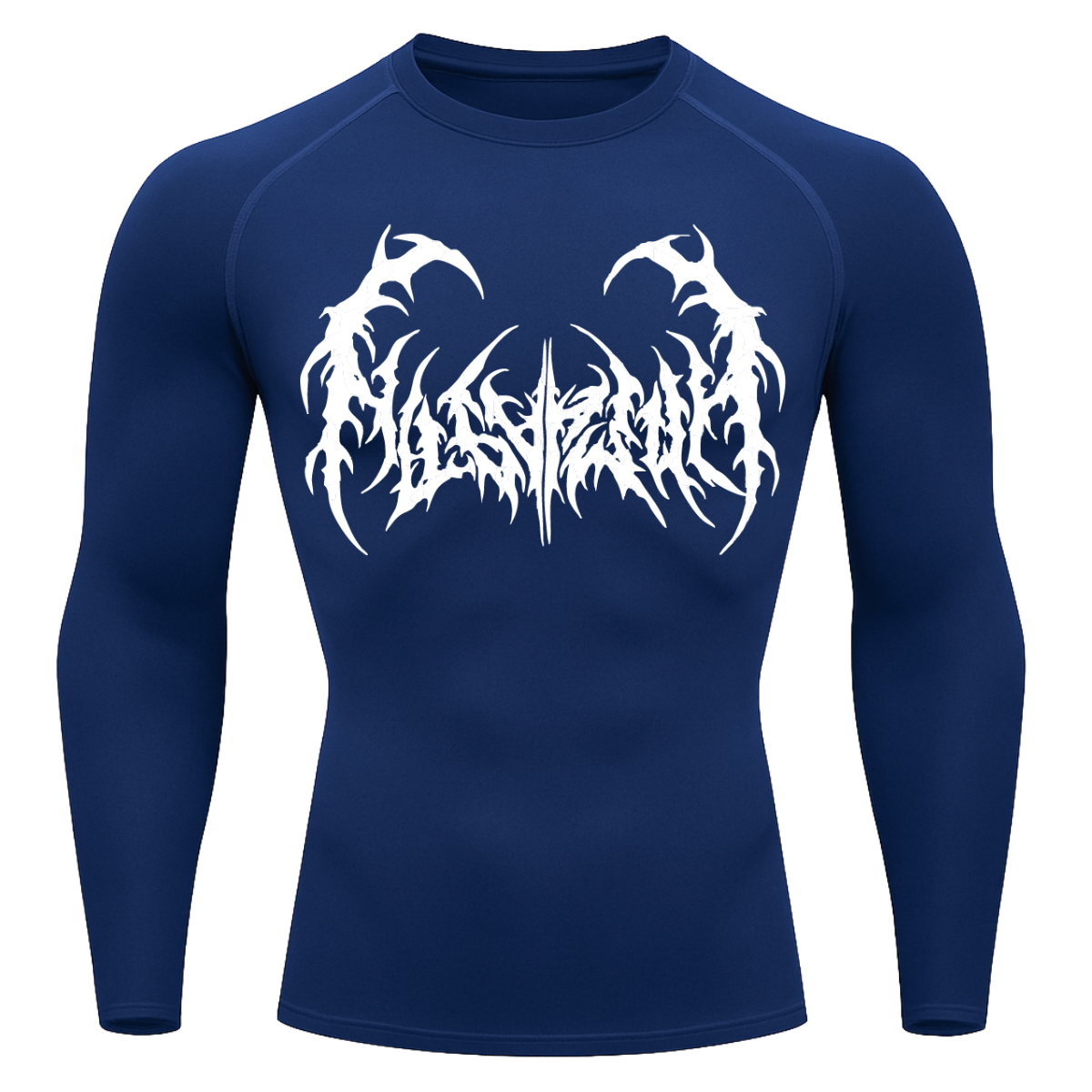 Camiseta Longa Compressão Proteção UV  Cyber Tribal Dark Metal Rash Guard