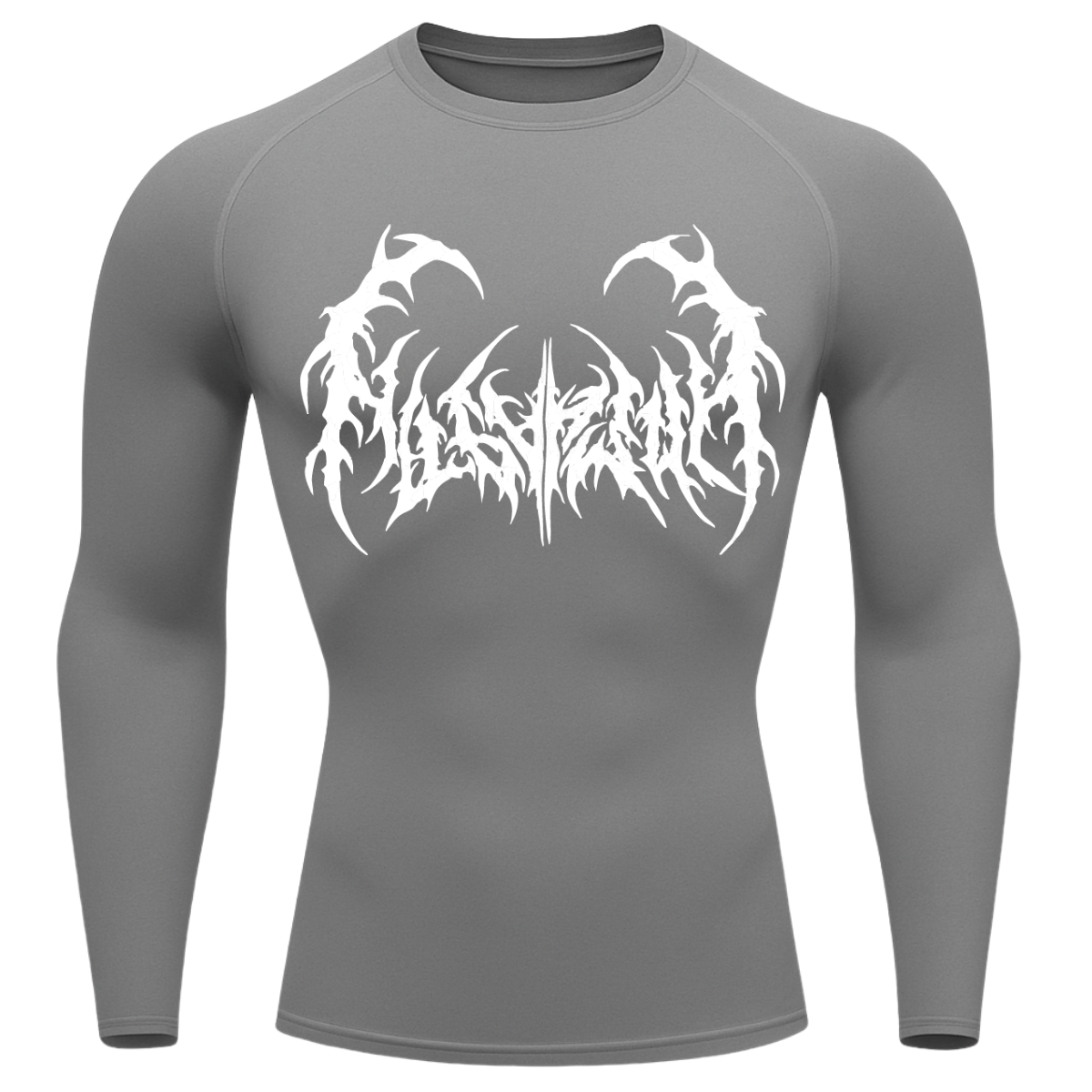 Camiseta Longa Compressão Proteção UV  Cyber Tribal Dark Metal Rash Guard