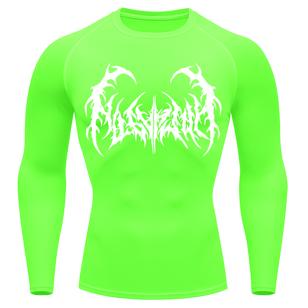 Camiseta Longa Compressão Proteção UV  Cyber Tribal Dark Metal Rash Guard