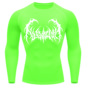 Camiseta Longa Compressão Proteção UV  Cyber Tribal Dark Metal Rash Guard