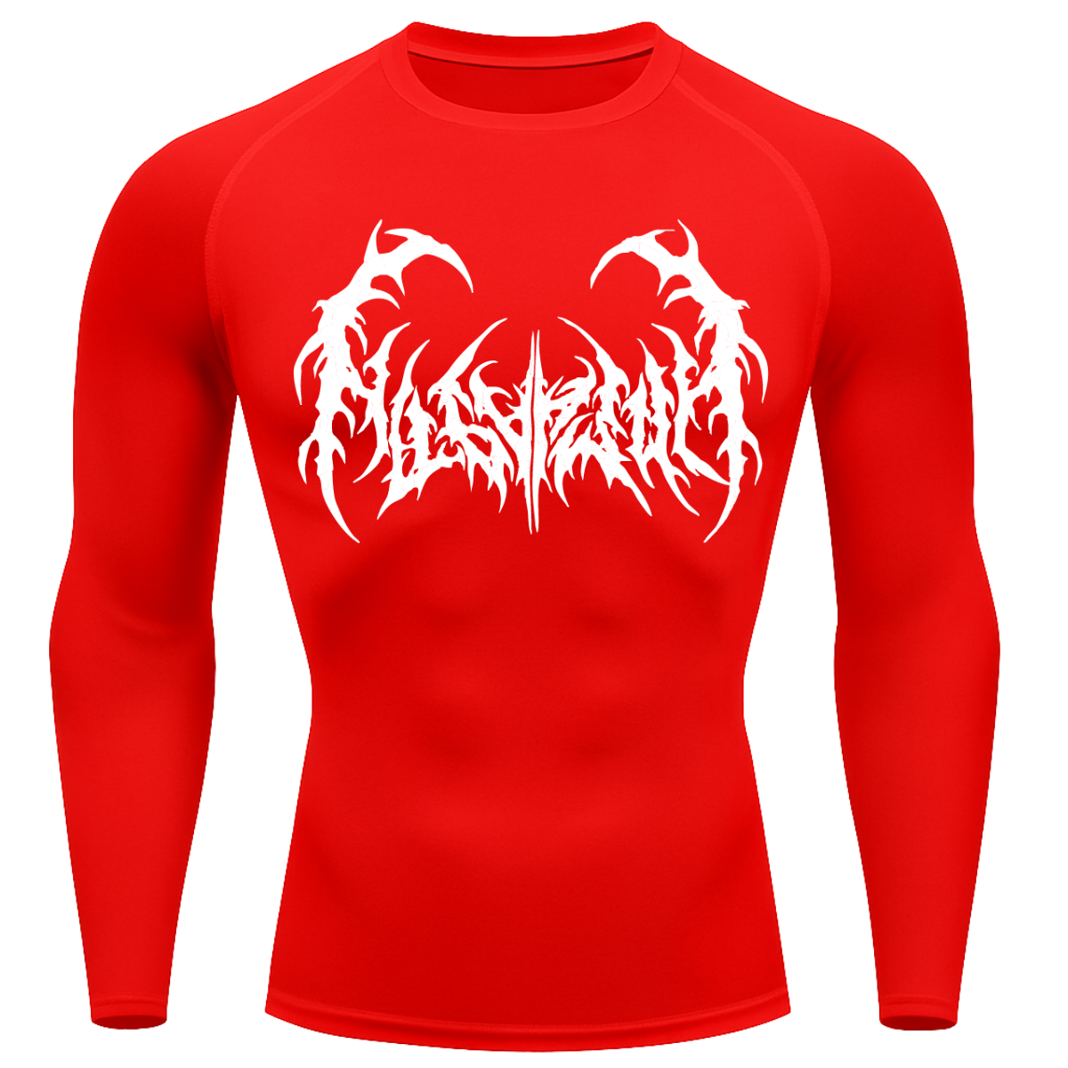 Camiseta Longa Compressão Proteção UV  Cyber Tribal Dark Metal Rash Guard