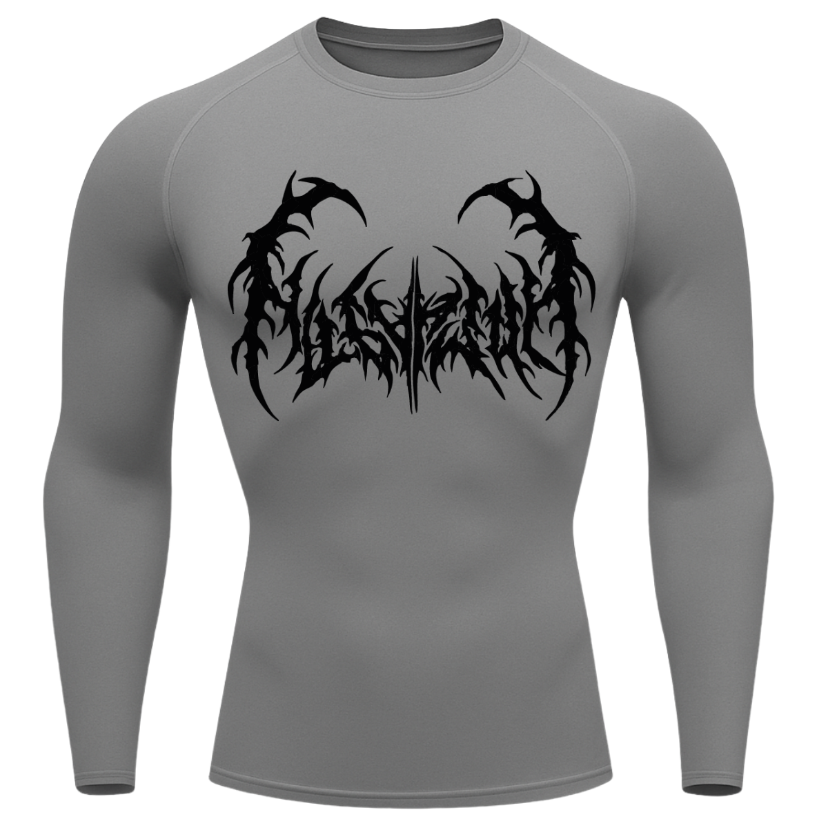 Camiseta Longa Compressão Proteção UV  Cyber Tribal Dark Metal Rash Guard