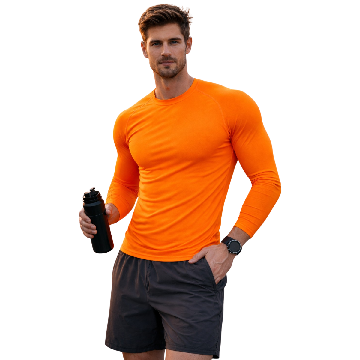 Camiseta Proteção Solar Uv 50+ Laranja Neon