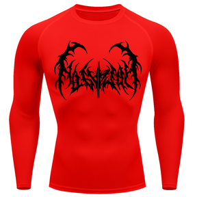 Camiseta Longa Compressão Proteção UV  Cyber Tribal Dark Metal Rash Guard