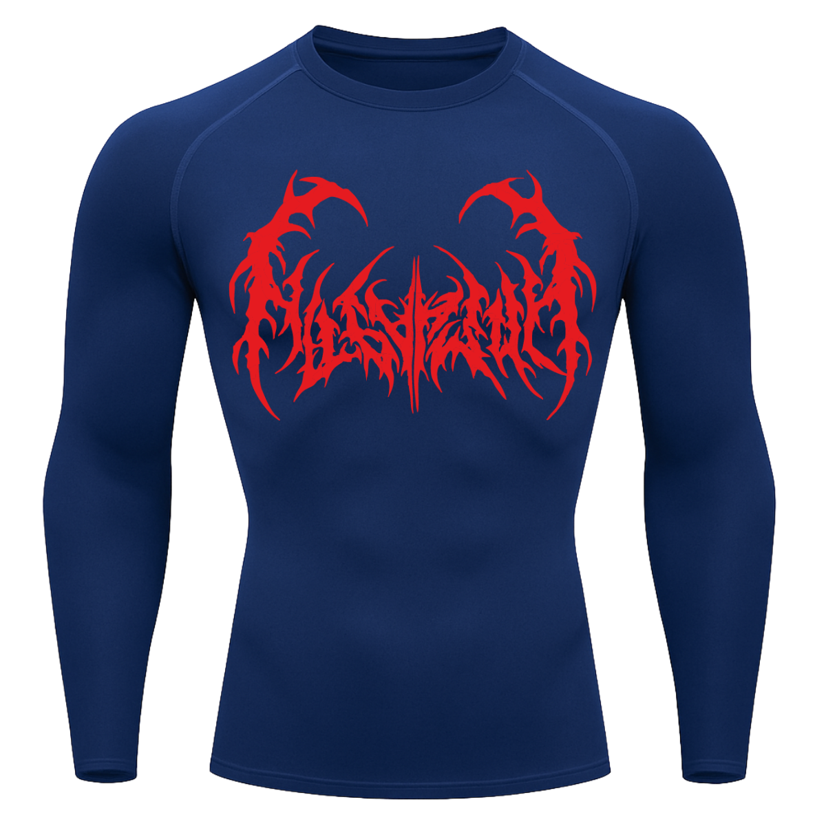 Camiseta Longa Compressão Proteção UV  Cyber Tribal Dark Metal Rash Guard