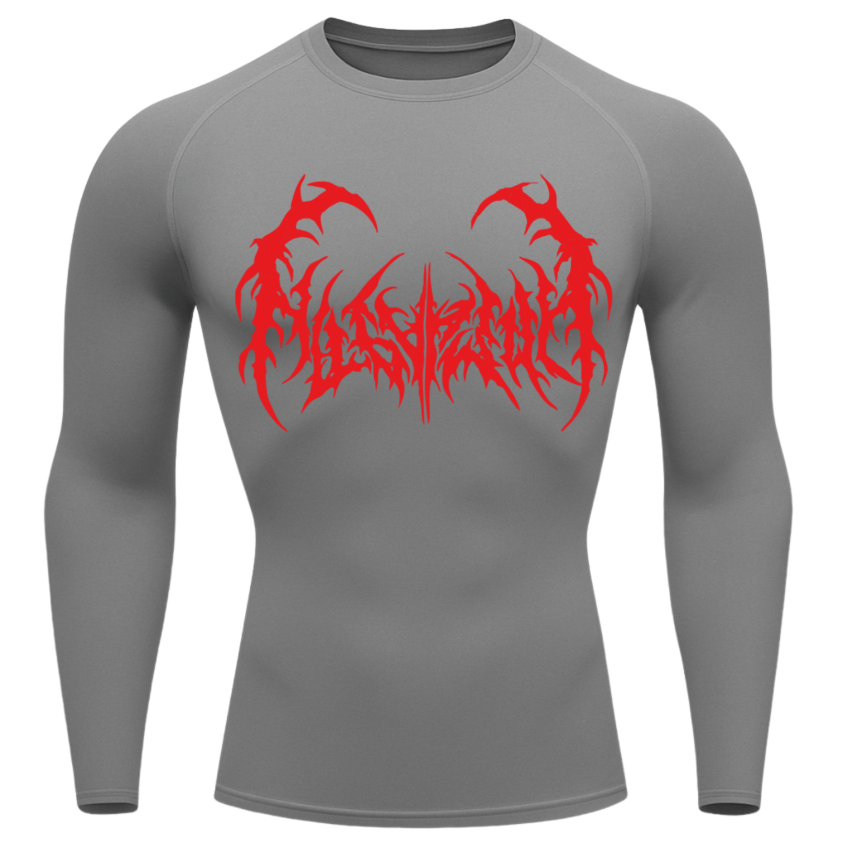 Camiseta Longa Compressão Proteção UV  Cyber Tribal Dark Metal Rash Guard