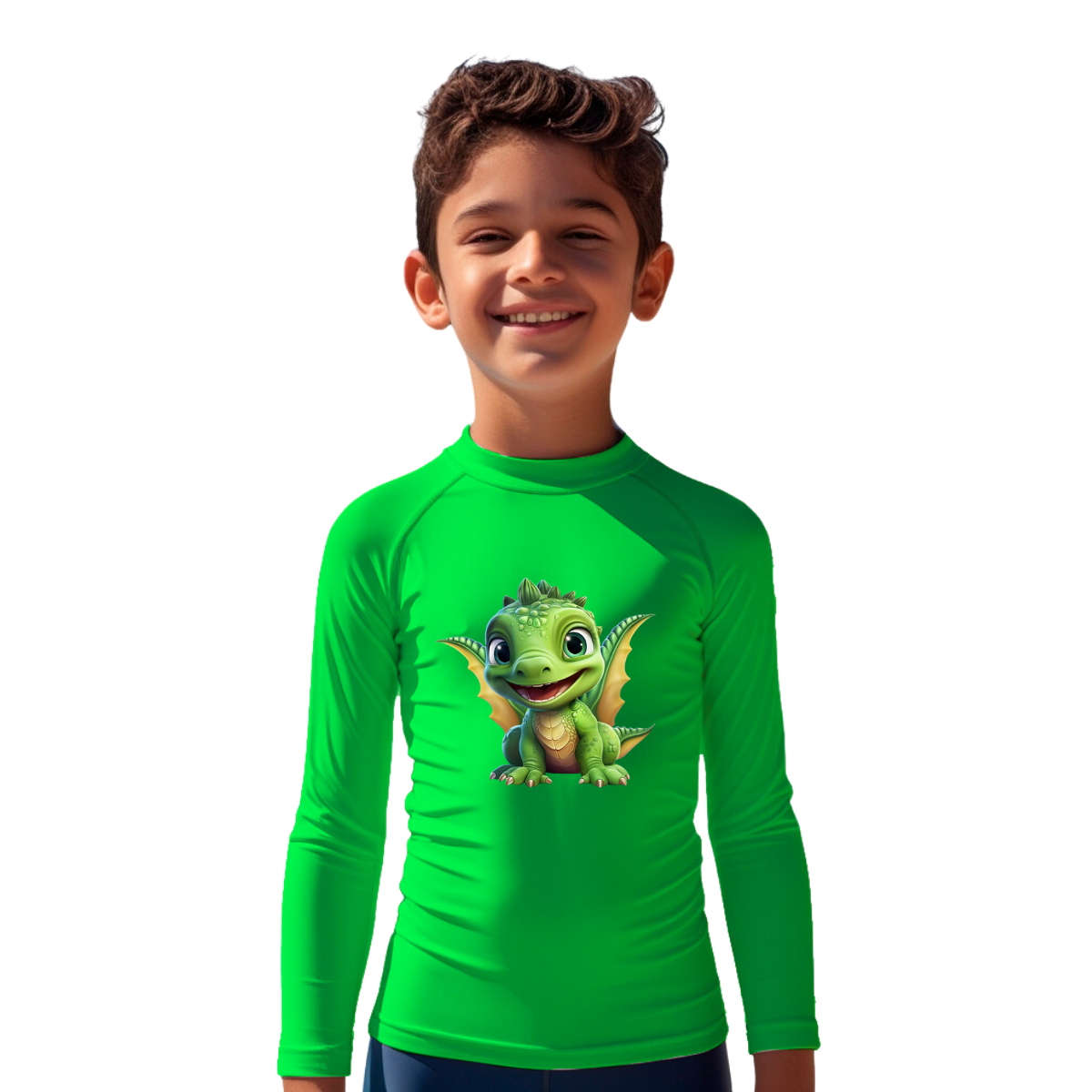 Camiseta Dragão Fofo Sorrindo Térmica Juvenil Infantil Proteção Solar Uv 50+ Estampada - 18