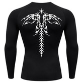Camiseta Longa Compressão Proteção UV Cyber Tribal Dark Wings Evolution Asas 02 Costas