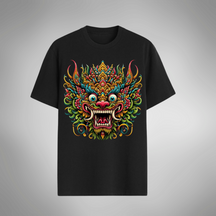 Camiseta Regular Unissex Tatto Barong Bali Rei Casual Algodão 30.1 BARONG - 04