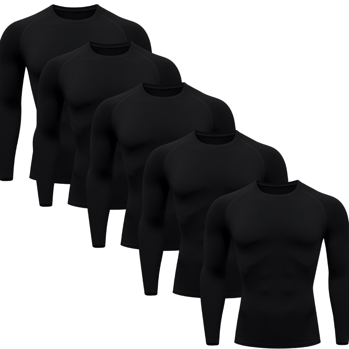 Kit 5 Camisetas Térmicas Manga Longa Proteção Uv 50+ Segunda Pele Várias Cores