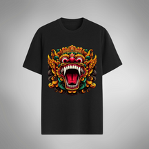 Camiseta Regular Unissex Tatto Barong Bali Rei Casual Algodão 30.1 BARONG - 01