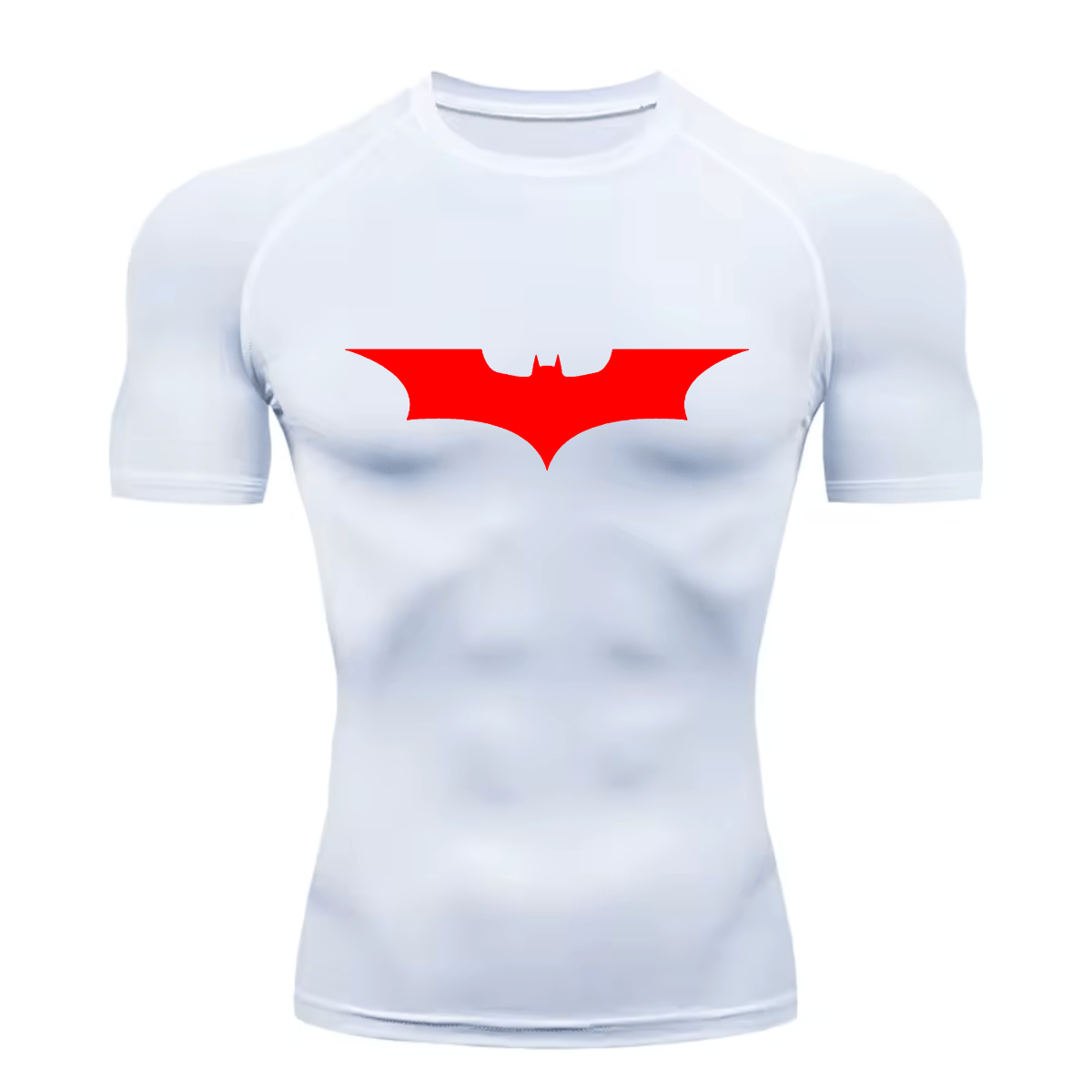 Camisa Compressão Proteção Uv 50+ Estampada Tecido Gelado Segunda Pele Manga Curta Símbolo Batman